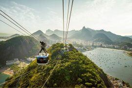 sugarloaf mountain and cable car in rio de janeiro brazil