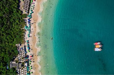 top view of a beach in arraial do cabo rio de janeiro