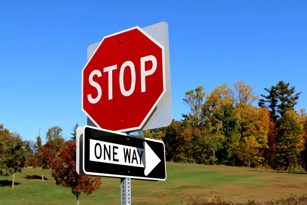 Placa, Sinalização, Stop, Estados Unidos, One Way