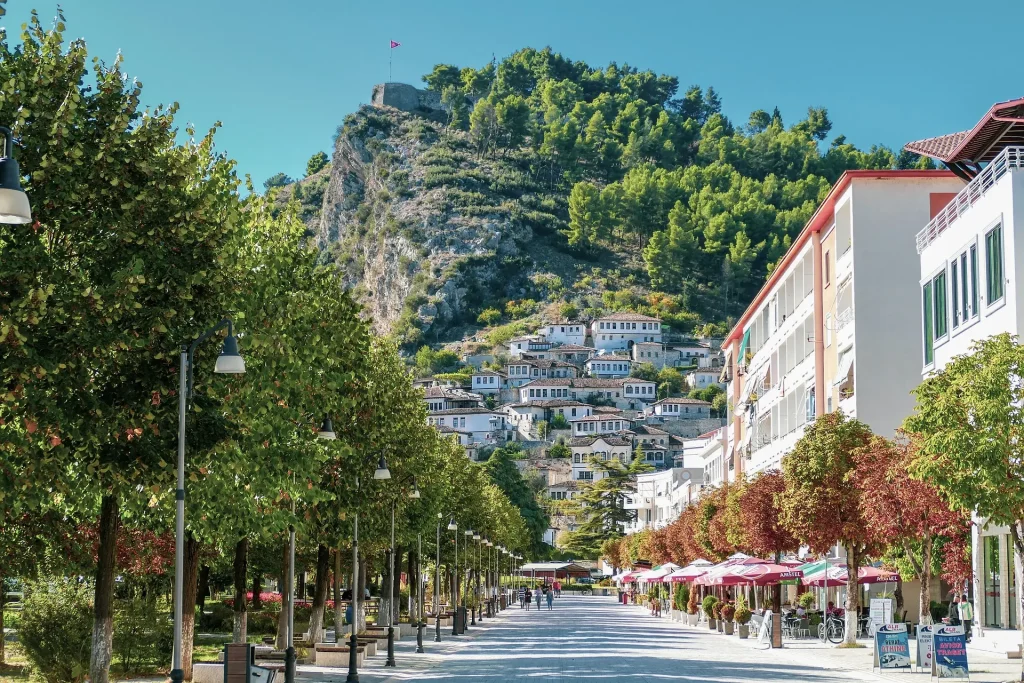 Street view of Berat, Albania.
