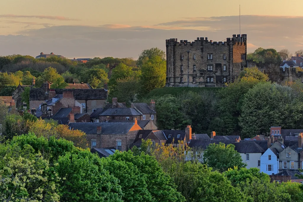 Aerial view of Durham, in England.