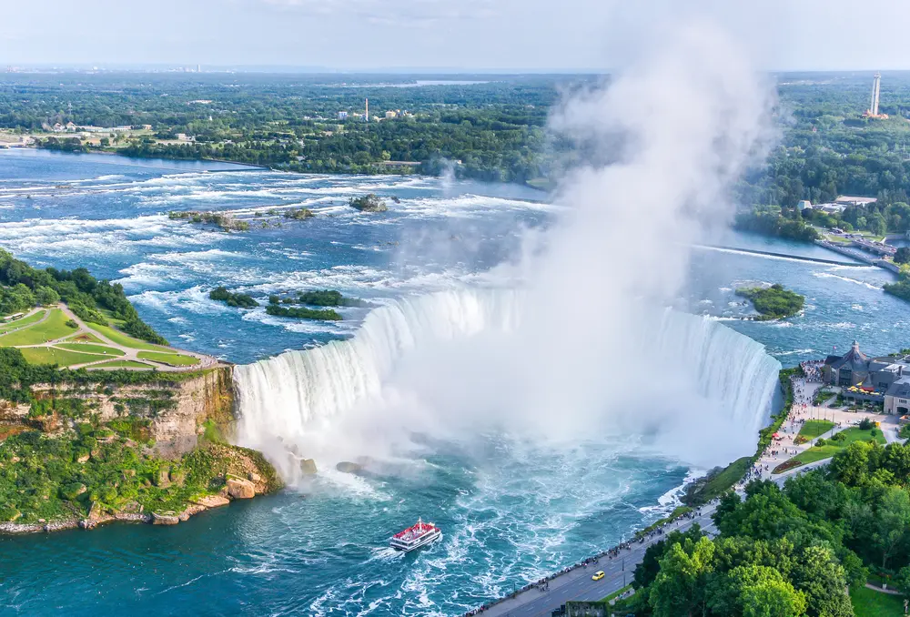 Aerial view of the Niagara Falls.