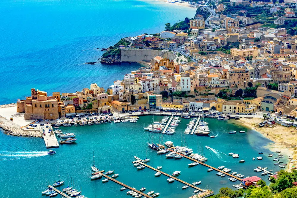 Aerial view of Sicily.