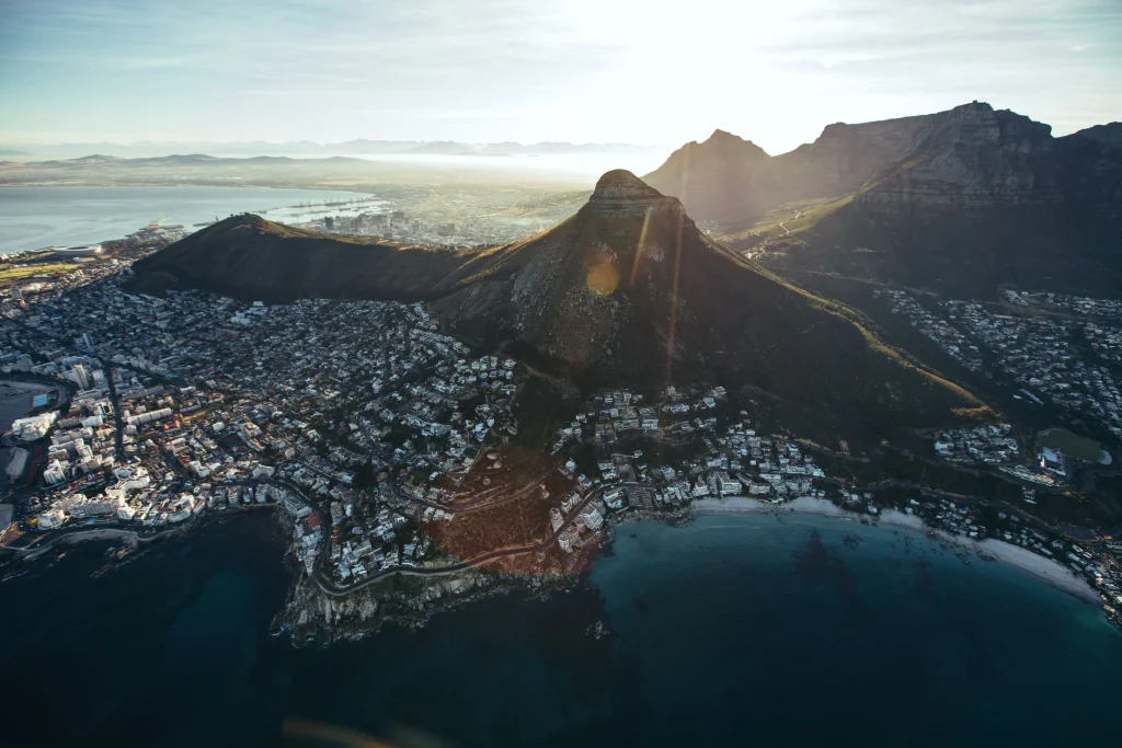 Imagem aérea da Cidade do Cabo na África do Sul