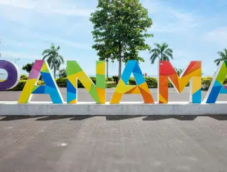 imagem escrito panamá do letreiro do país