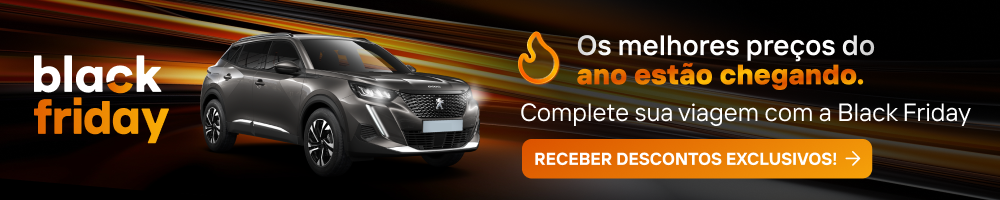 Banner promocional de Black Friday com carro em movimento, texto “Os melhores preços do ano estão chegando” e botão “Receber descontos exclusivos!”.